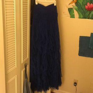 Blue sparkly floor length dress